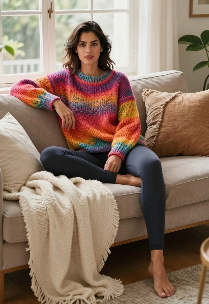 12 Midsize Outfit Inspo for Casual Days That'll Leave You Wanting More! - 3. Cozy Knit Sweater and Leggings 1