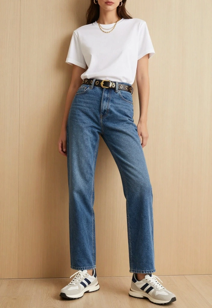 13 Effortless Back to School Looks That Will Make You the Trendsetter in Class! - 1. Classic Denim and White Tee Combo 1
