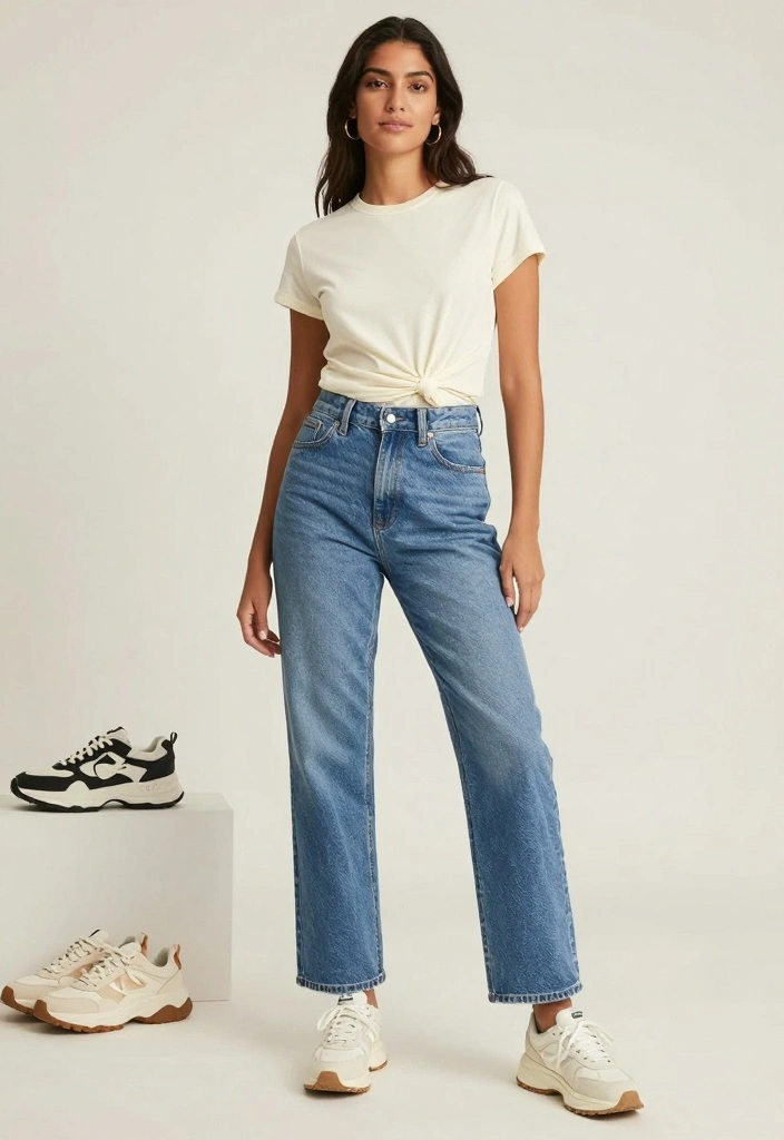13 Effortless Back to School Looks That Will Make You the Trendsetter in Class! - 12. Vintage-Inspired Look with Mom Jeans 1
