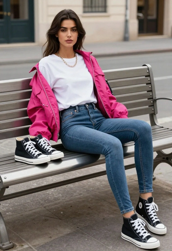 14 Comfy Travel Attires That Don't Compromise on Fashion (You’ll Love #3!) - 6. Chic Bomber Jacket Ensemble 1