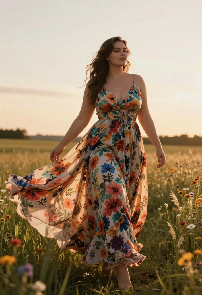 14 Curvy Outfit Ideas That Are Sure to Turn Heads (Warning: #5 Is a Showstopper!) - 3. Flowy Maxi Dress 1