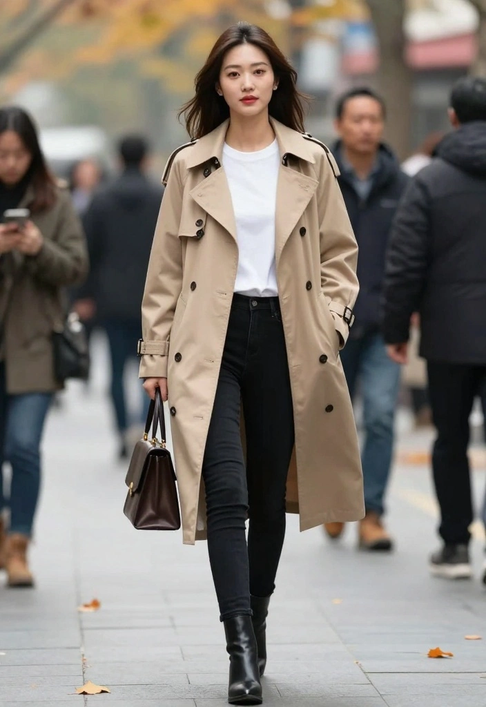 14 Must-Have Casual Fall Outfits for Women You’ll Absolutely Adore! - 6. Classic Trench Coat Over a Simple Outfit 1