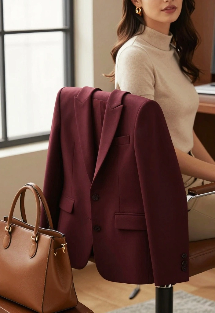 14 Stylish Winter Work Outfits That Will Make You the Talk of the Office! - 4. Chic Blazer over a Mock Neck Top 1