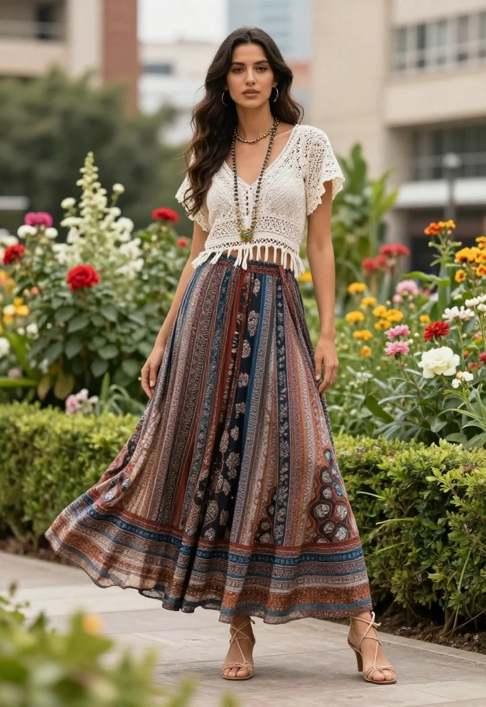 14 Urban Vacation Outfit Ideas for Women That Will Turn Heads in Any City! - 10. Romantic Bohemian Vibes 1