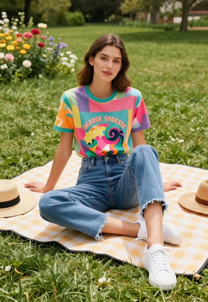 15 Cute and Casual Summer Outfits That Are Total Game-Changers (Don't Miss #6!) - 2. Denim Cutoffs and a Graphic Tee 1