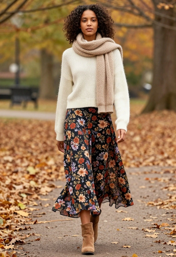 15 Effortless Chic Outfits for Women That'll Make You Look Instantly Stylish! - 5. Cozy Knit Sweater and Skirt 1