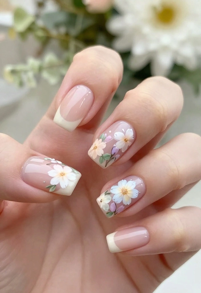 15 Gorgeous Bridesmaids Nails Designs Your Bridal Party Will Adore! - 3. Floral Accents 1