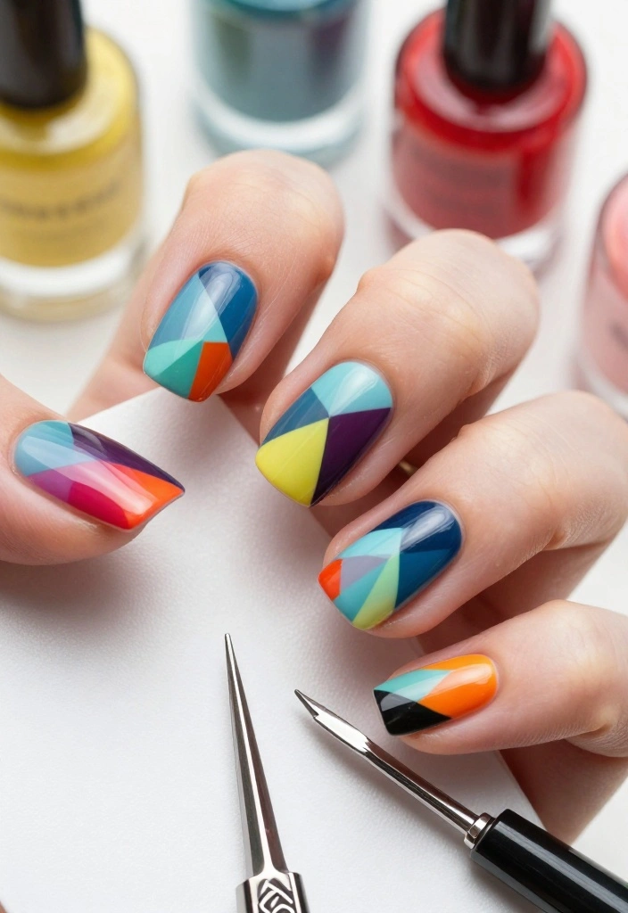 15 Gorgeous Bridesmaids Nails Designs Your Bridal Party Will Adore! - 7. Geometric Patterns 1