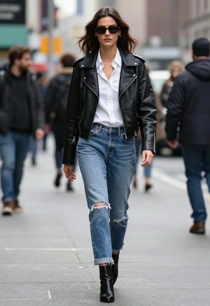 15 Must-Have Casual Street Style Outfits That Will Elevate Your Wardrobe Instantly! - 8. Edgy Leather Pieces 1