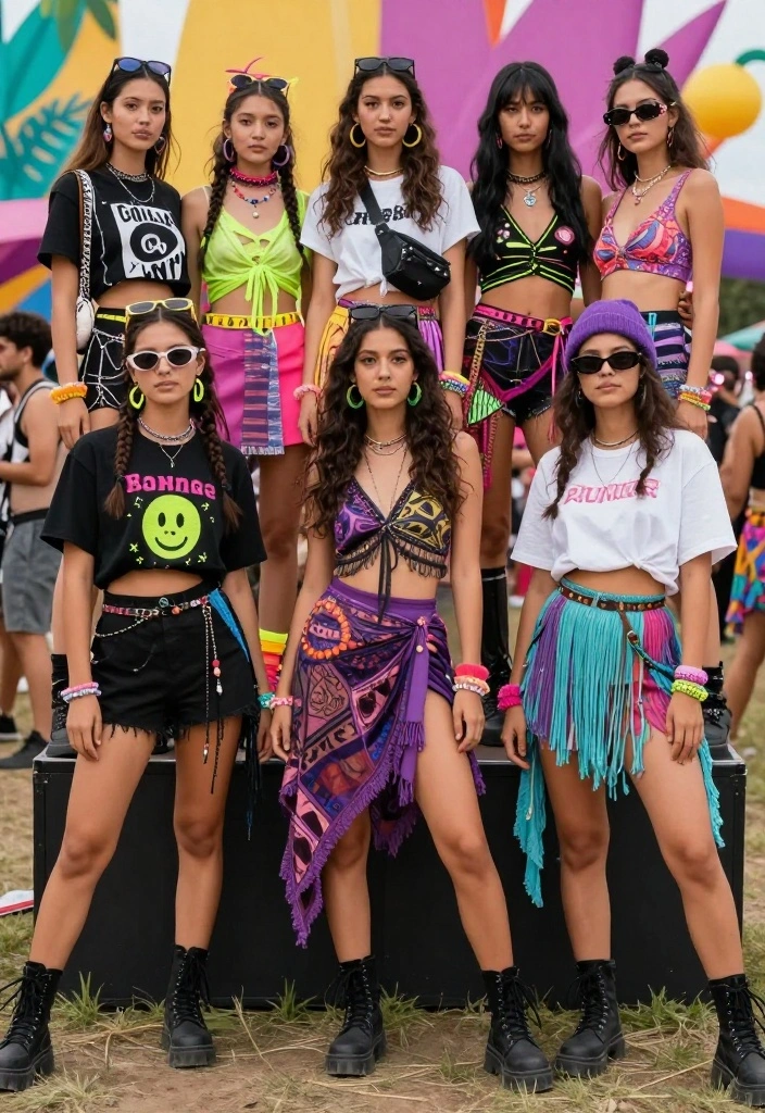 15 Rave Outfit Trends You Need to Know About Before Your Next Festival! - 13. Eclectic Mix 1