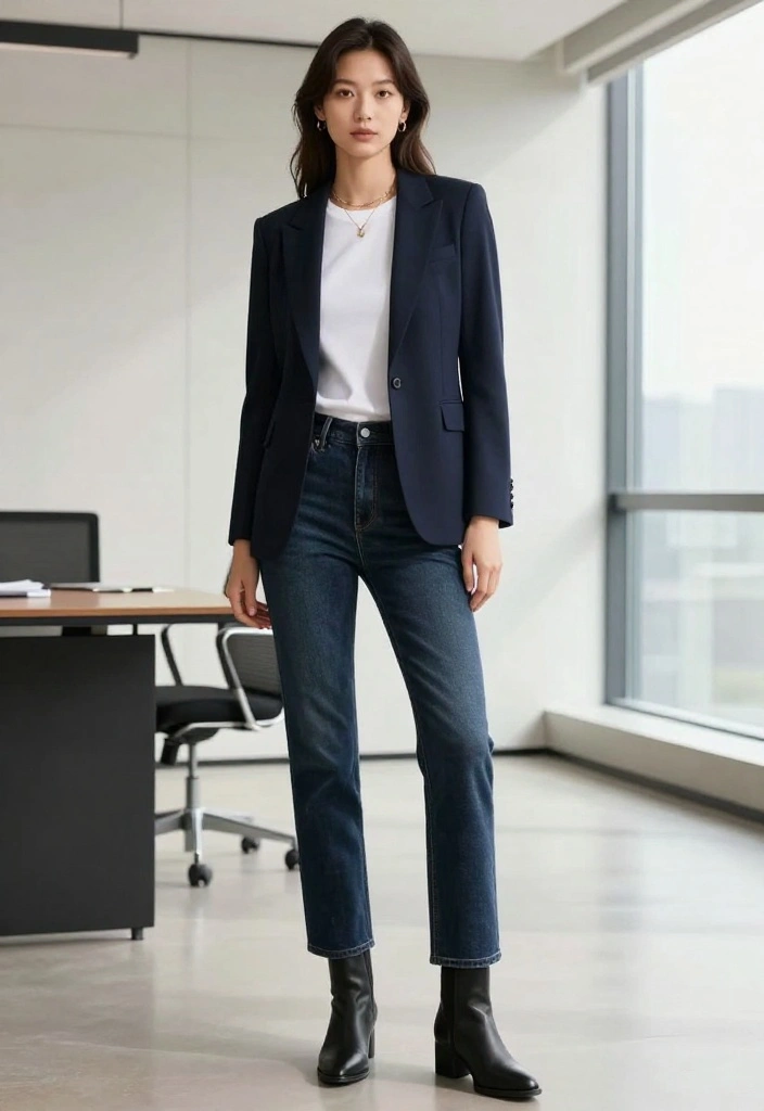 15 Smart Casual Outfit Ideas for Women That'll Make You Look Effortlessly Stylish! - 1. Tailored Blazer with Denim 1