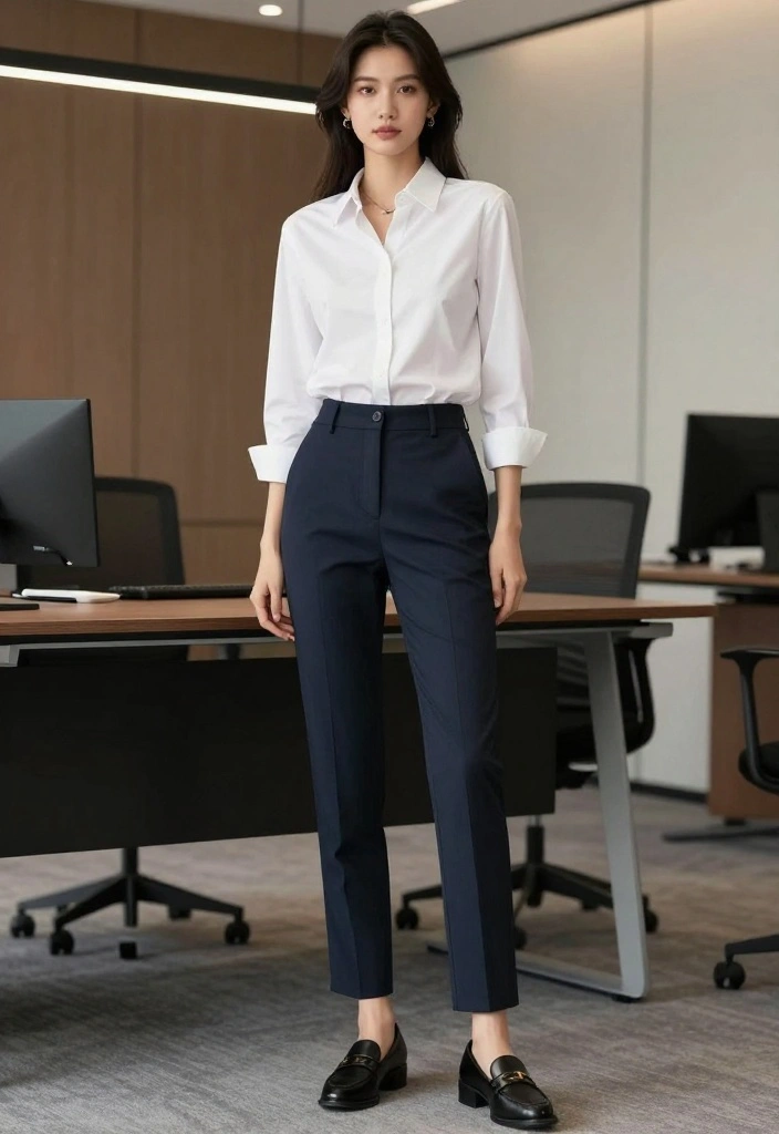 15 Smart Casual Outfit Ideas for Women That'll Make You Look Effortlessly Stylish! - 15. Classic White Shirt with Smart Trousers 1