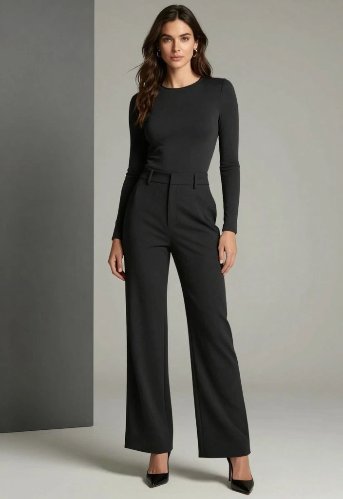 15 Smart Casual Outfit Ideas for Women That'll Make You Look Effortlessly Stylish! - 6. Tailored Wide-Leg Pants and Fitted Top 1