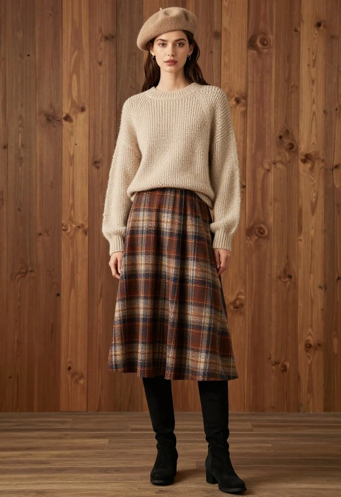 15 Winter Layering Outfit Inspo That'll Keep You Cozy and Chic This Season! - 1. Chunky Knit Sweater & Layered Skirts 1