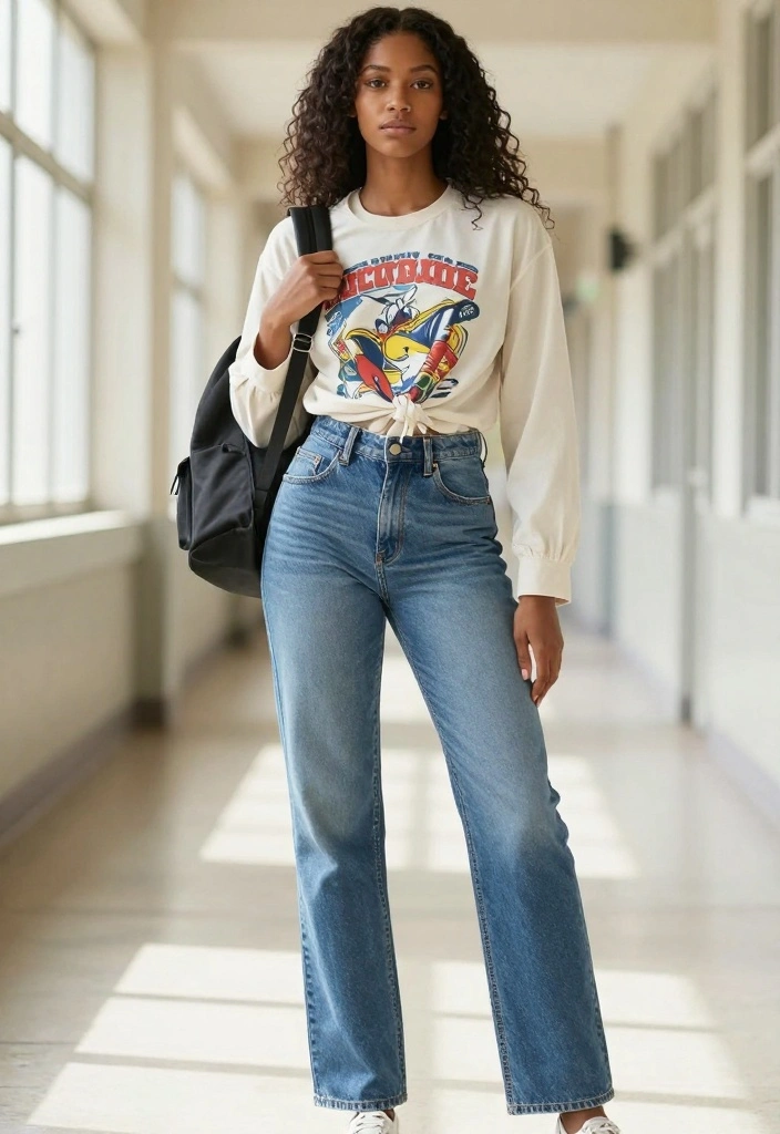 16 Back to School Outfit Essentials That Make Casual Look Chic! - 1. High-Waisted Denim Jeans 1