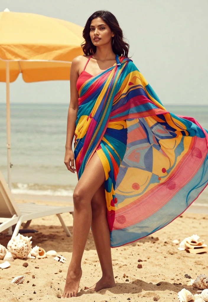 16 Beach Clothing Ideas That Are So Trendy, You’ll Want Them All! - 11. Vibrant Sarongs for Versatile Cover-Ups 1