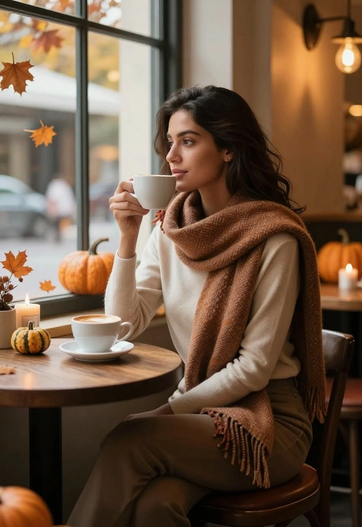 17 Chic and Casual Fall Outfit Inspirations That Will Turn Heads! - 13. Cozy Scarf with a Simple Top 1