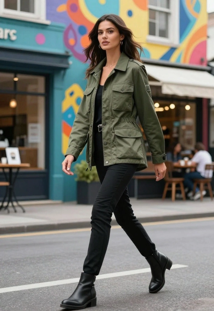 17 Chic and Casual Fall Outfit Inspirations That Will Turn Heads! - 9. Utility Jacket and Slim Trousers 1