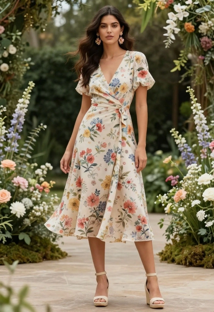 17 Classy Wedding Guest Outfit Ideas That Will Get You Noticed! - 4. Floral Midi Dress 1