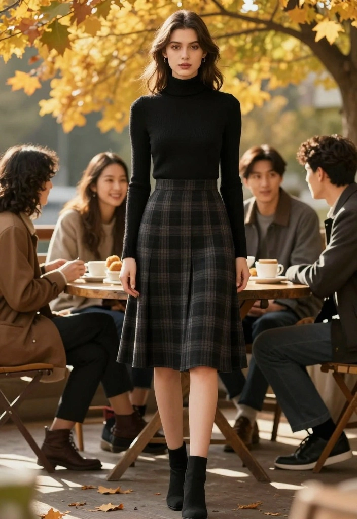 17 Flattering Fall Outfit Ideas to Keep You Stylish and Warm (Don’t Miss #5!) - 3. Plaid Dress & Combat Boots 1
