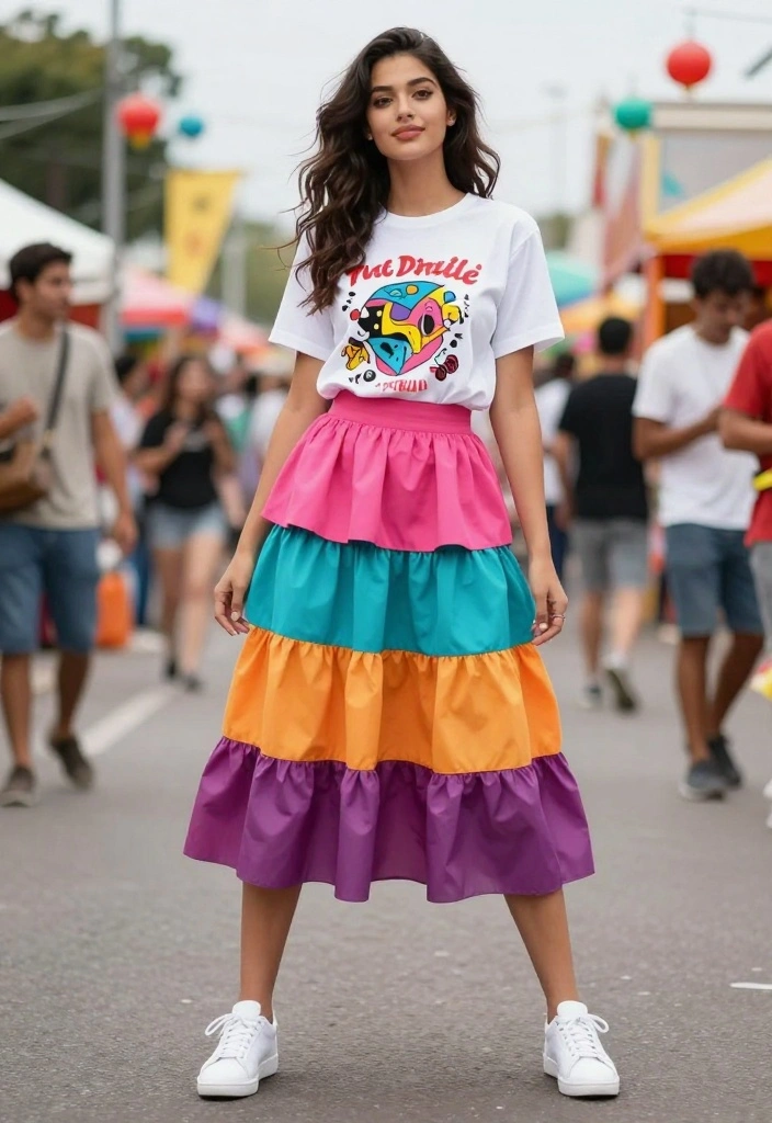 18 Casual Streetwear Outfit Ideas for Women That Are Instagram-Ready (#5 Is a Must-See!) - 15. Layered Skirts with Sneakers 1