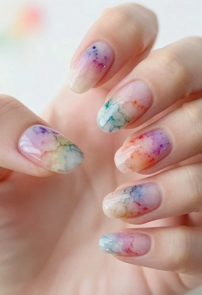 18 Colorful Funky Nail Designs You Have to Try This Season (Warning: #10 Is Addictive!) - 14. Watercolor Wonder 1