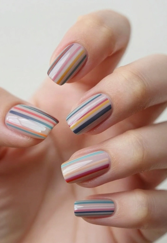 18 Colorful Funky Nail Designs You Have to Try This Season (Warning: #10 Is Addictive!) - 16. Artistic Stripes 1