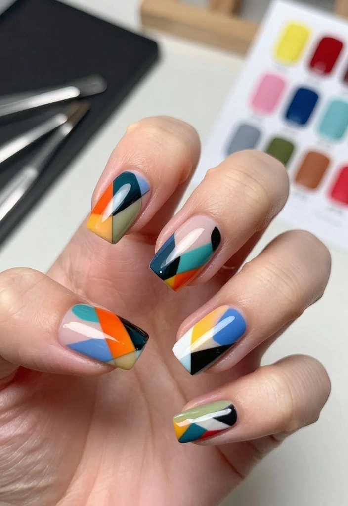 18 Colorful Funky Nail Designs You Have to Try This Season (Warning: #10 Is Addictive!) - 2. Geometric Patterns 1