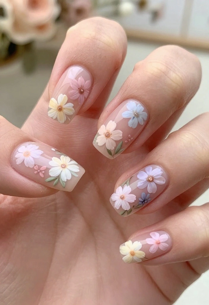 18 Colorful Funky Nail Designs You Have to Try This Season (Warning: #10 Is Addictive!) - 3. Floral Fantasy 1