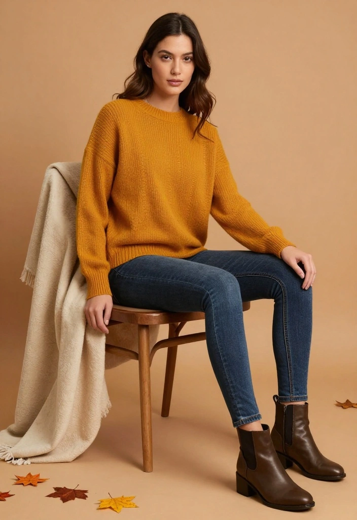 18 Fall Outfit Ideas for Curvy Women That Will Keep You Cozy and Stylish! - 1. Oversized Sweater & Skinny Jeans 1