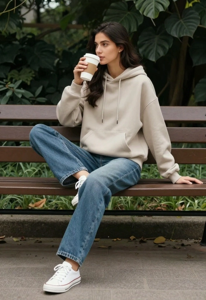 18 Minimalist Chill Day Outfit Ideas for Effortless Elegance! - 15. Minimalist Hoodie and Straight Leg Jeans 1