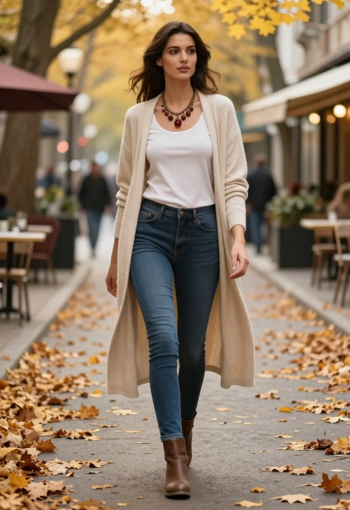 18 Must-Have Downtown Outfit Ideas for Women (Trendsetters Will Love #5!) - 11. Layered Look with Long Cardigans 1