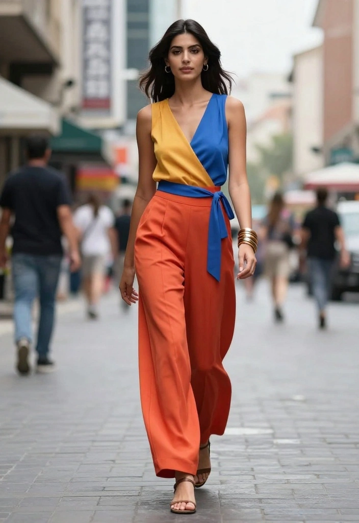 18 Must-Have Downtown Outfit Ideas for Women (Trendsetters Will Love #5!) - 6. Wrap Top and Wide-Leg Pants 1