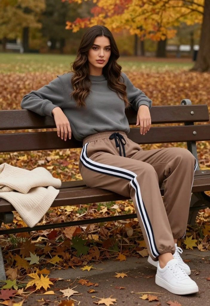18 Must-Have Warm Fall Outfits That Are Both Comfy and Chic! - 15. Stylish Track Pants 1