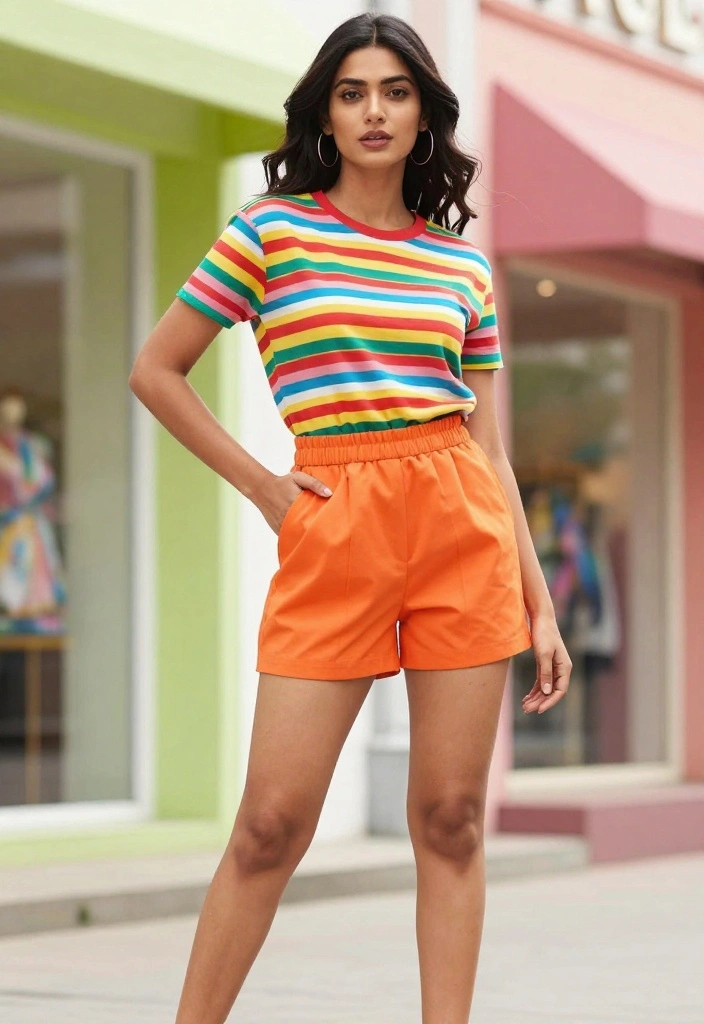 18 Street Style Outfit Ideas for Women That Master Color Coordination! - 16. Colorful Stripes 1