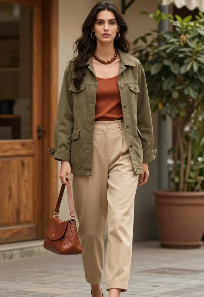18 Street Style Outfit Ideas for Women That Master Color Coordination! - 4. Earthy Tones 1