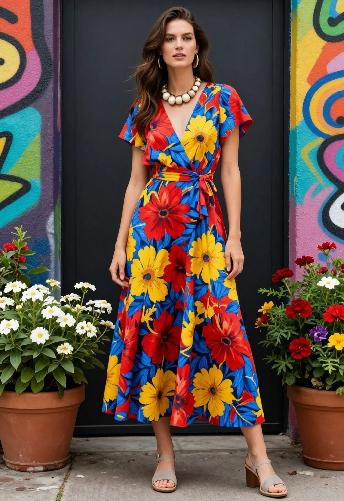 18 Street Style Outfit Ideas for Women That Master Color Coordination! - 5. Vibrant Florals 1