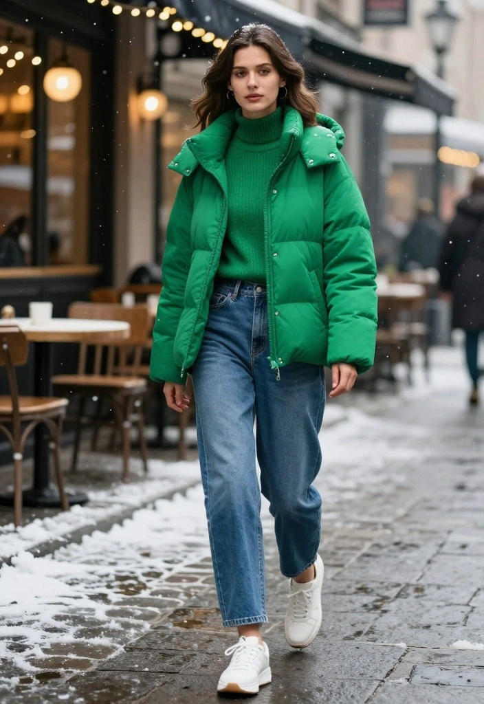 19 Comfy Casual Winter Outfits for Women That Are Perfect for Every Occasion! - 2. Puffer Jacket and Jeans 1