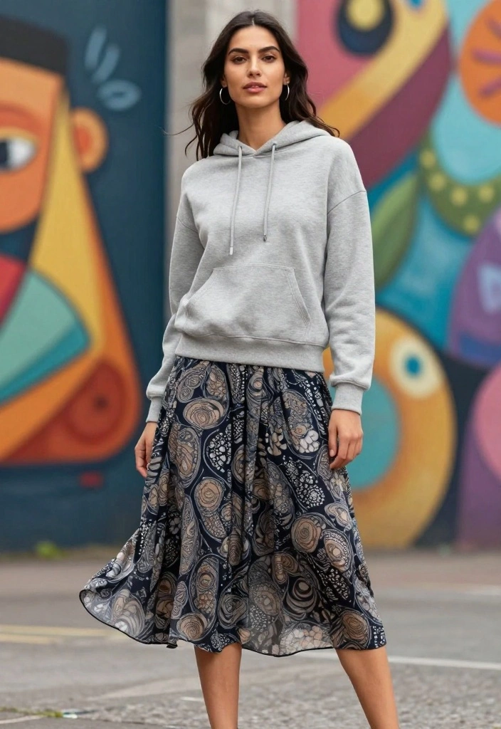 19 Comfy Casual Winter Outfits for Women That Are Perfect for Every Occasion! - 6. Cozy Hoodie with Midi Skirt 1