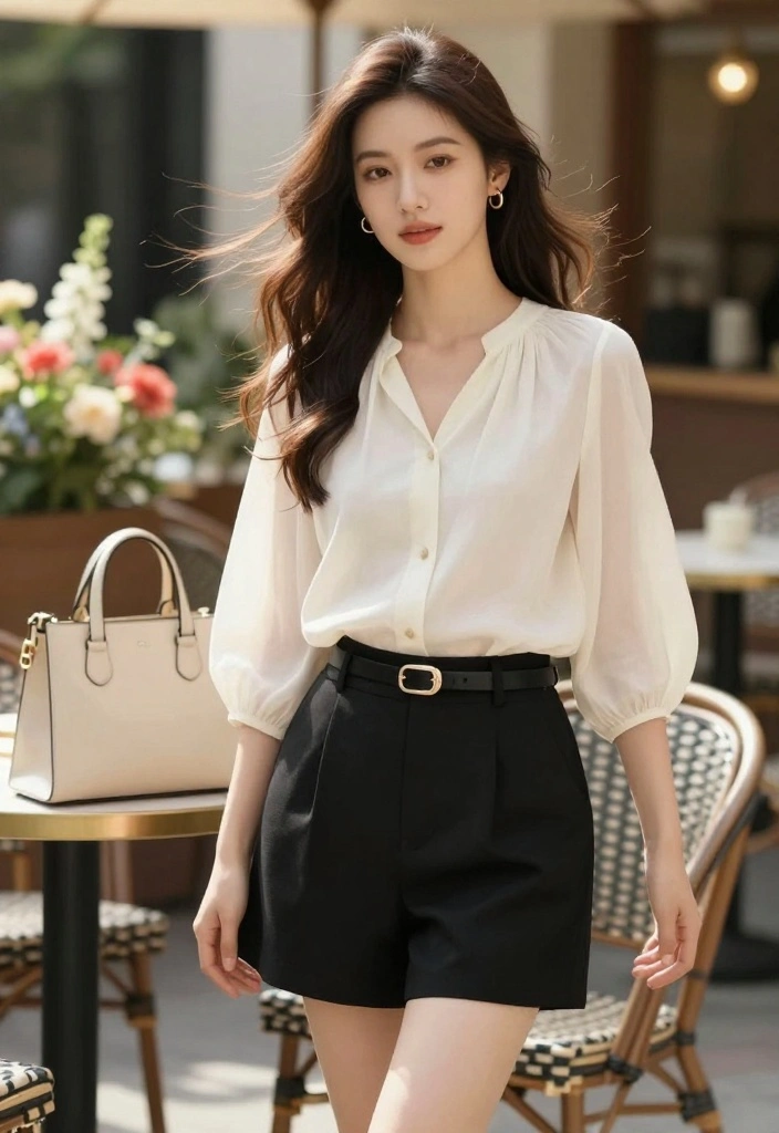 19 Outfit Inspo Ideas for a Casual Chic Summer You'll Fall in Love With! - 2. Tailored Shorts with a Flowy Blouse 1