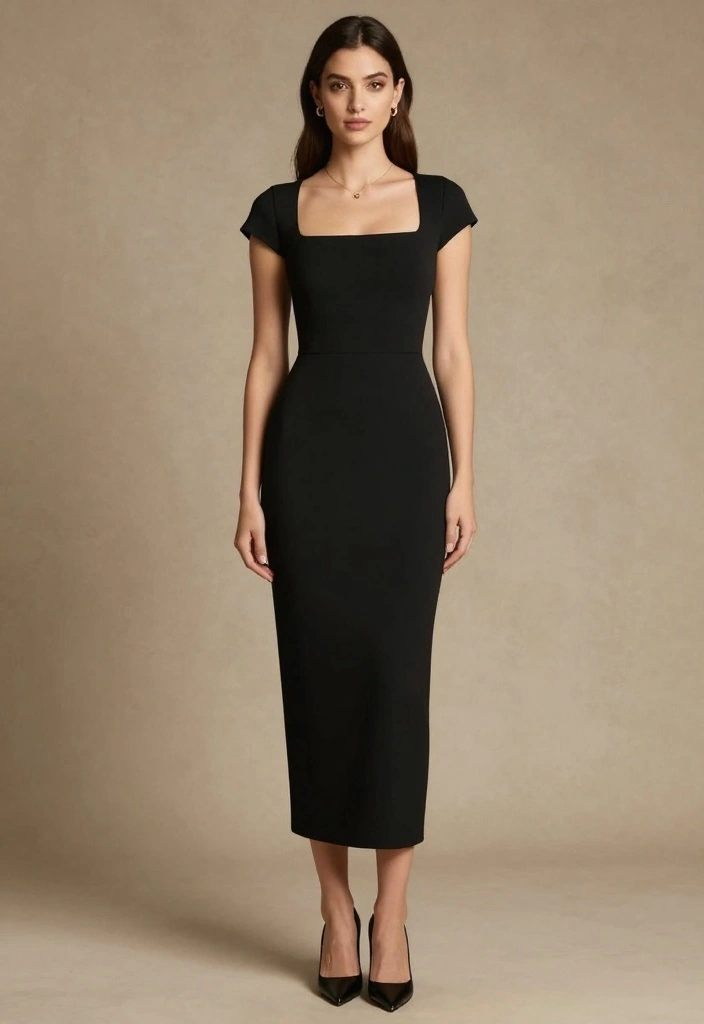 19 Women's Elegant Attire Ideas That Will Make You Feel Like Royalty! - 17. Sleek Column Dress for Simple Elegance 1