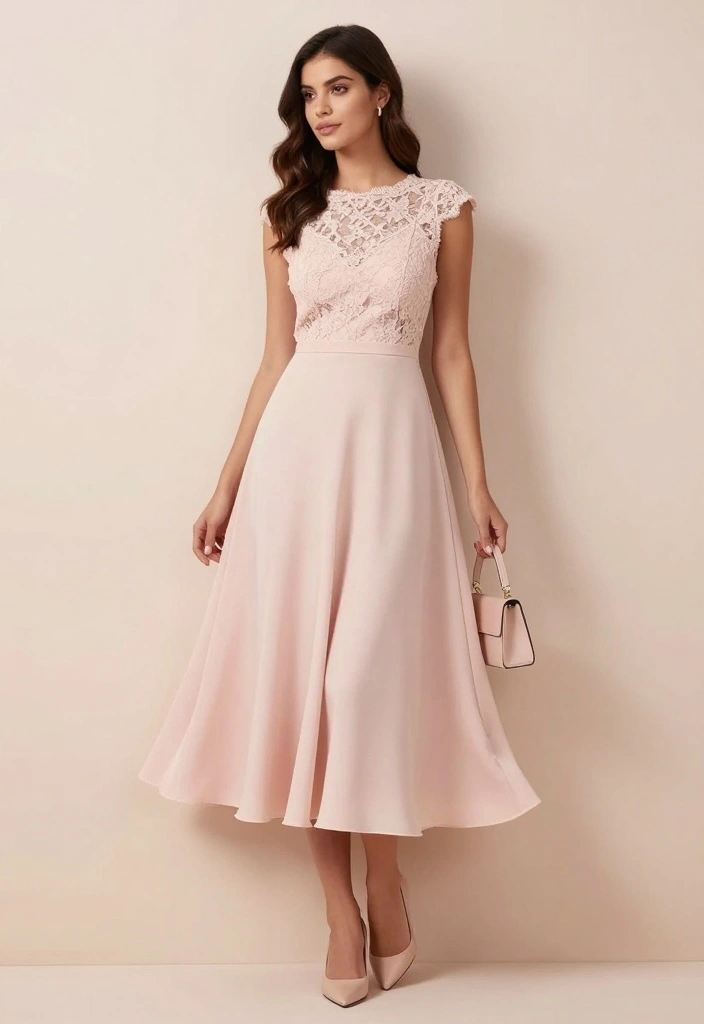19 Women's Elegant Attire Ideas That Will Make You Feel Like Royalty! - 6. Elegant A-Line Dress for Flattering Grace 1