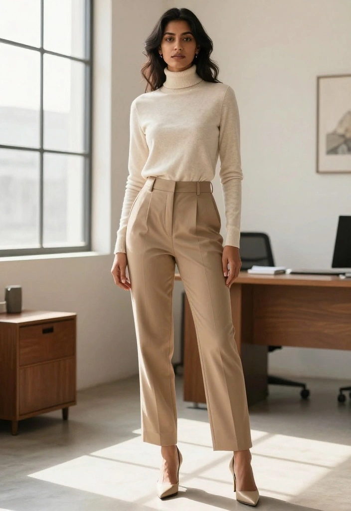 20 Chic Business Casual Outfit Ideas for Women (You Won't Believe #7!) - 11. Monochrome Ensemble 1