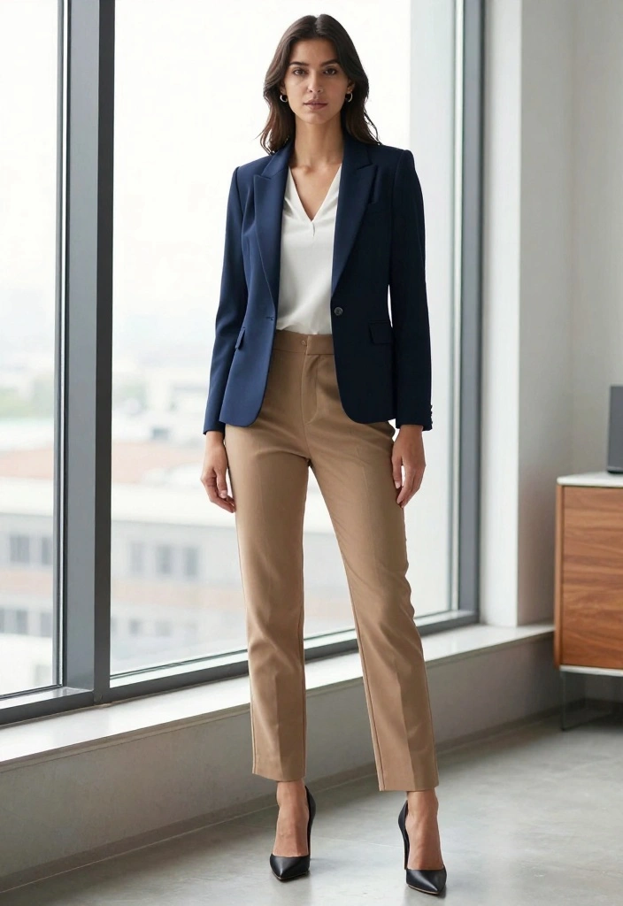 20 Chic Classy Aesthetic Outfit Ideas You Need to See (Warning: #11 Is a Showstopper!) - 18. Stylish Chinos with a Fitted Blazer 1