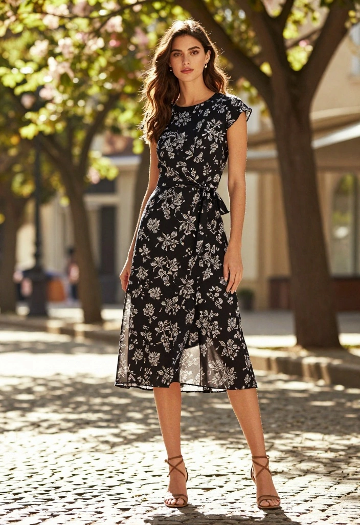 20 Chic Classy Aesthetic Outfit Ideas You Need to See (Warning: #11 Is a Showstopper!) - 2. Elegant Midi Dress with a Cinched Waist 1