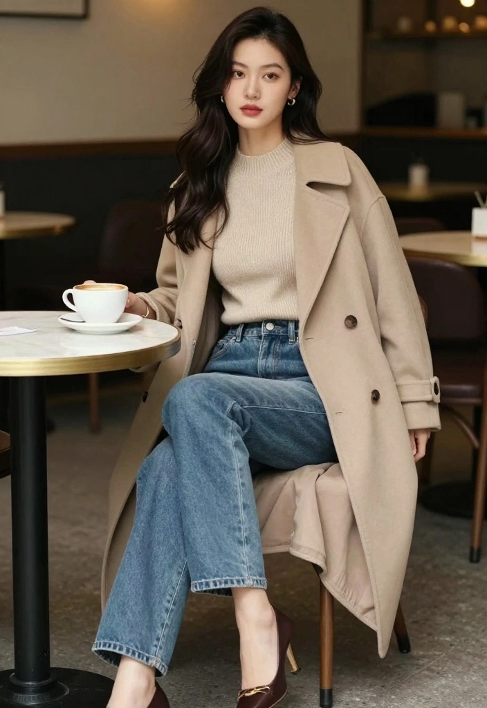 20 Trendy Cozy Fall Outfits for Women That Will Turn Heads This Autumn! - 8. Mixed Textures: Knit & Denim 1