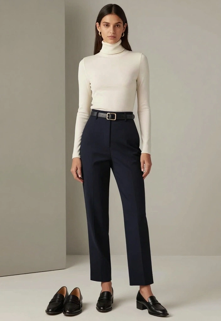 20 Trendy Modest Casual Outfits You Need in Your Wardrobe Right Now! - 3. High-Waisted Trousers and a Turtleneck 1