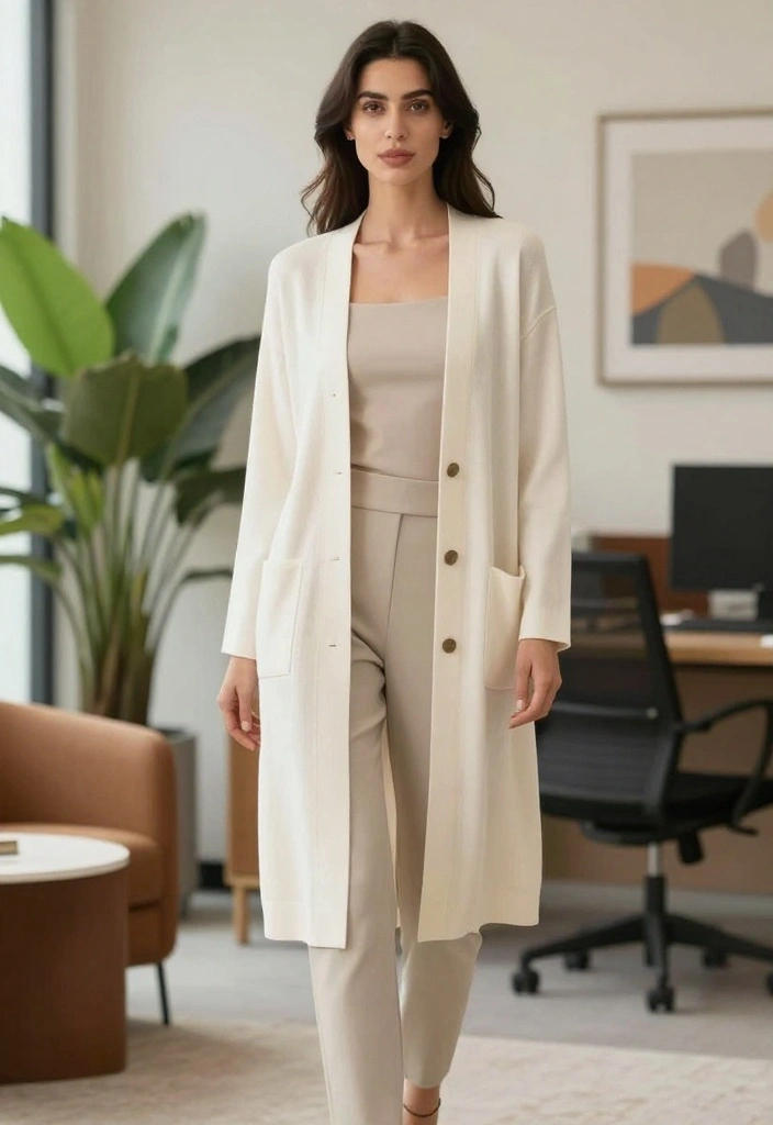 20 Trendy Spring Work Outfit Ideas for Women You Can't Miss! - 11. Lightweight Cardigans Over Structured Tops 1