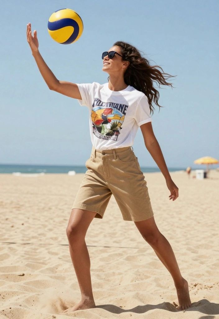 20 Weekend Comfy Casual Outfits for Women Everyone Will Adore (Wait Until You See #4!) - 14. Graphic Tee & Bermuda Shorts 1