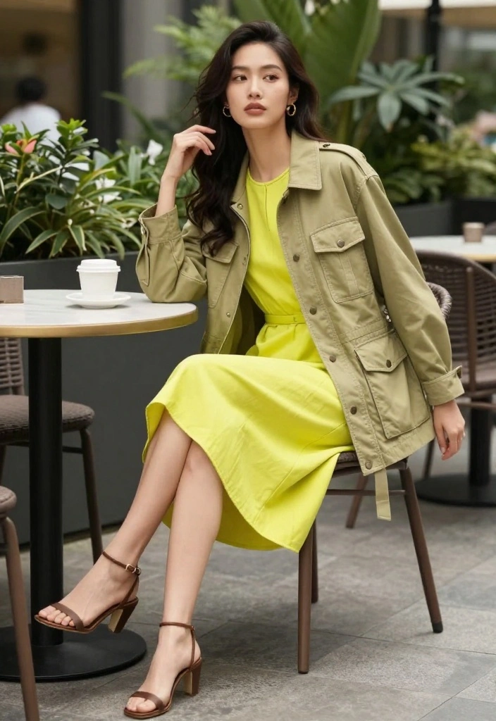 20 Weekend Comfy Casual Outfits for Women Everyone Will Adore (Wait Until You See #4!) - 18. Utility Jacket & Casual Dress 1